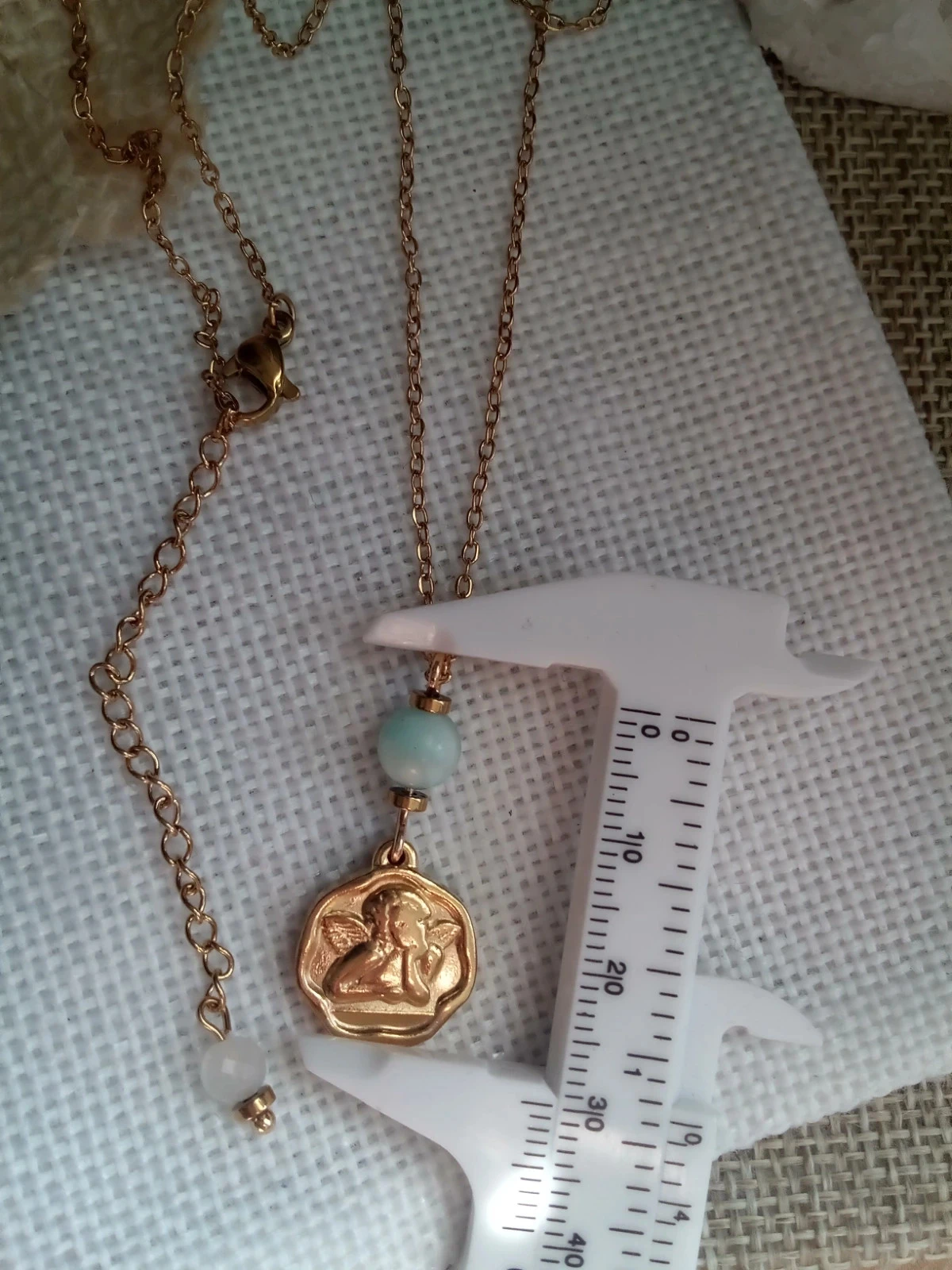 Collier ange et pierre naturelle de larimar – photo 2